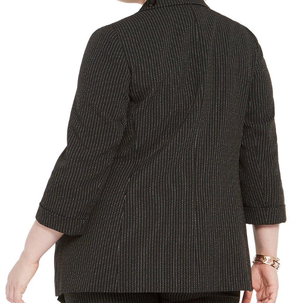 Bar III Trendy Plus Size Striped Blazer - Picture 2 of 10